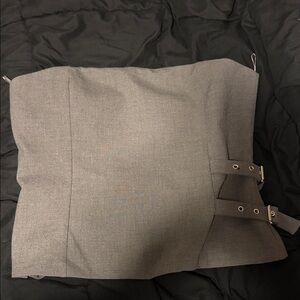 Zara Charcoal Gray Corset Top